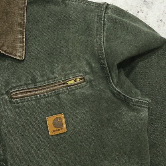 Vintage Carhartt J97 MOS Green Detroit Jacket Size Small - Picture 9 of 16